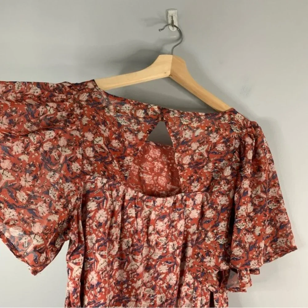 Anthropologie Maeve White Wrap Blouse T-Shirt S